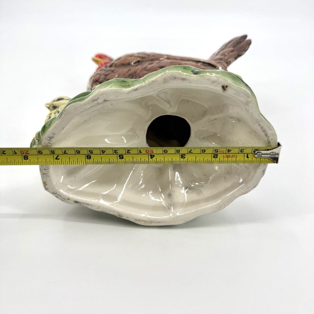 Atlantic Mold Ceramic Hen & Chick Figurine 13.5” Hand Painted Vintage Glazed - Picture 13 of 16